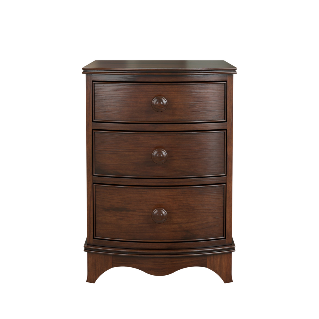 Broughton Dark Wood 3 Drawer Bedside Chest