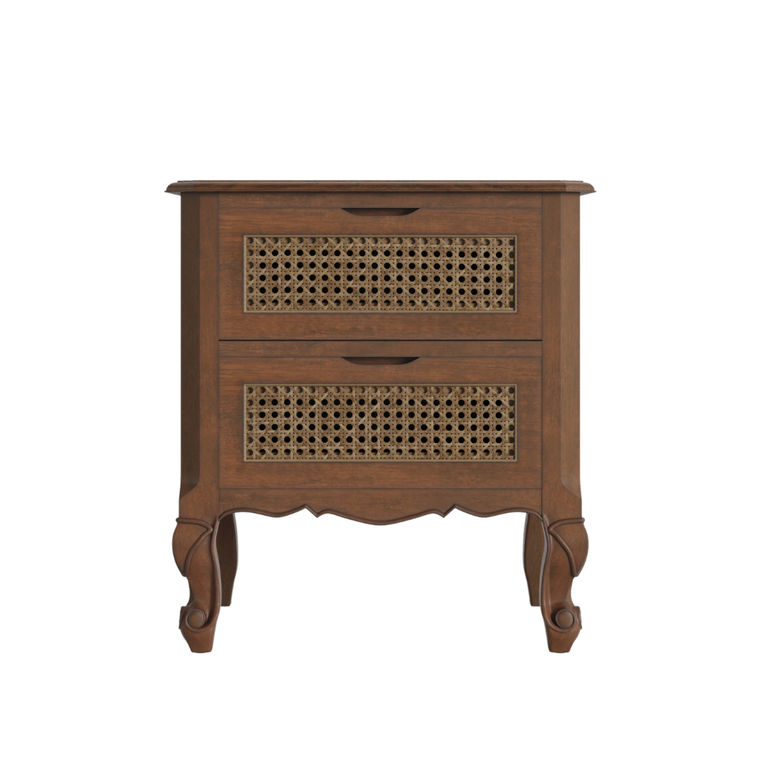 Montpellier Walnut 2 Drawer Bedside Chest