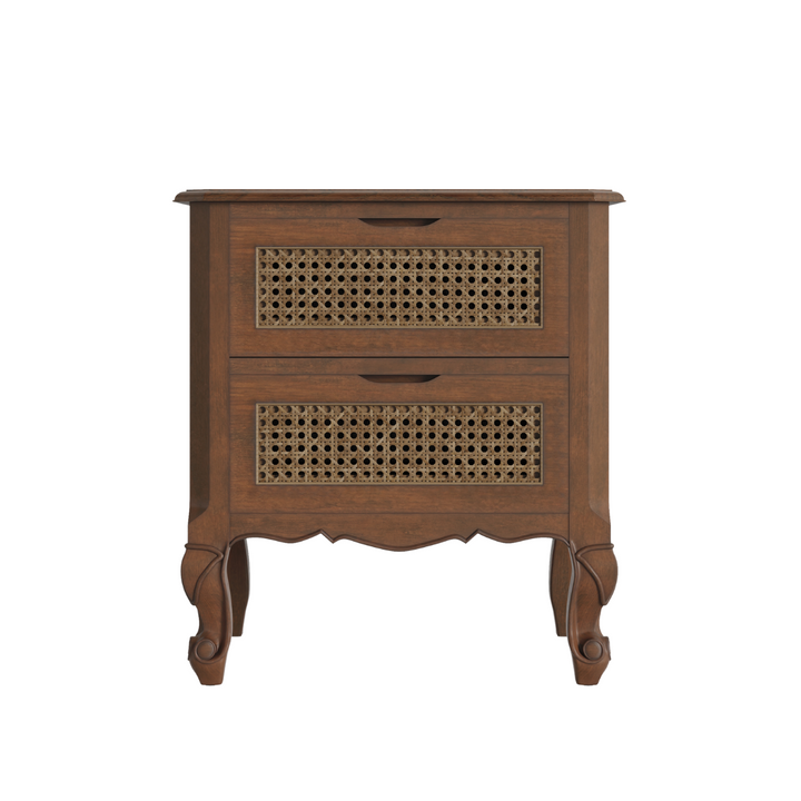 Montpellier Walnut 2 Drawer Bedside Chest