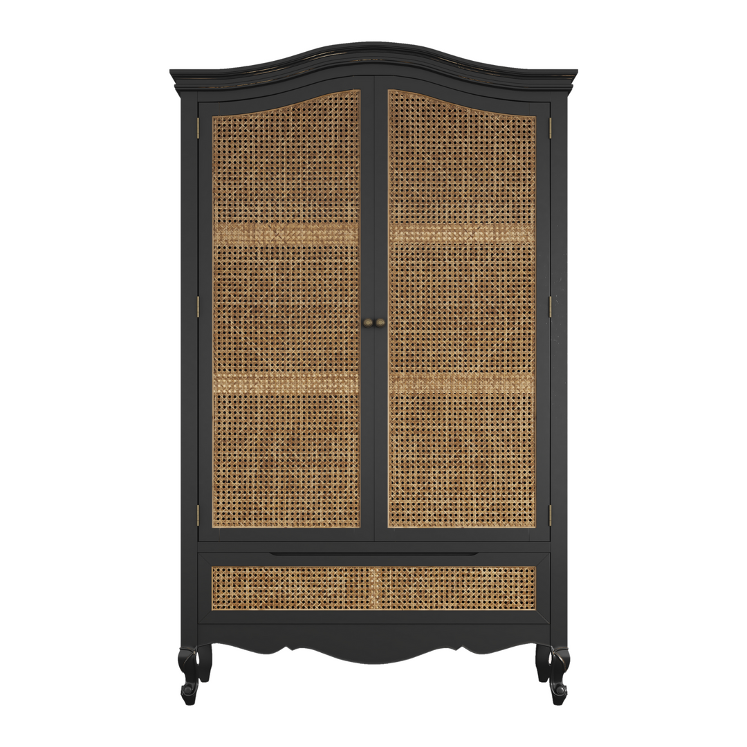 Montpellier Black 2 Door 1 Drawer Wardrobe