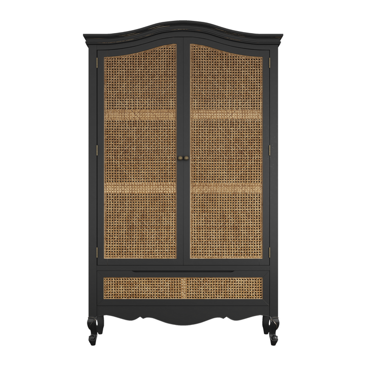 Montpellier Black 2 Door 1 Drawer Wardrobe