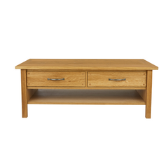 Milton Oak 2 Drawer Coffee Table