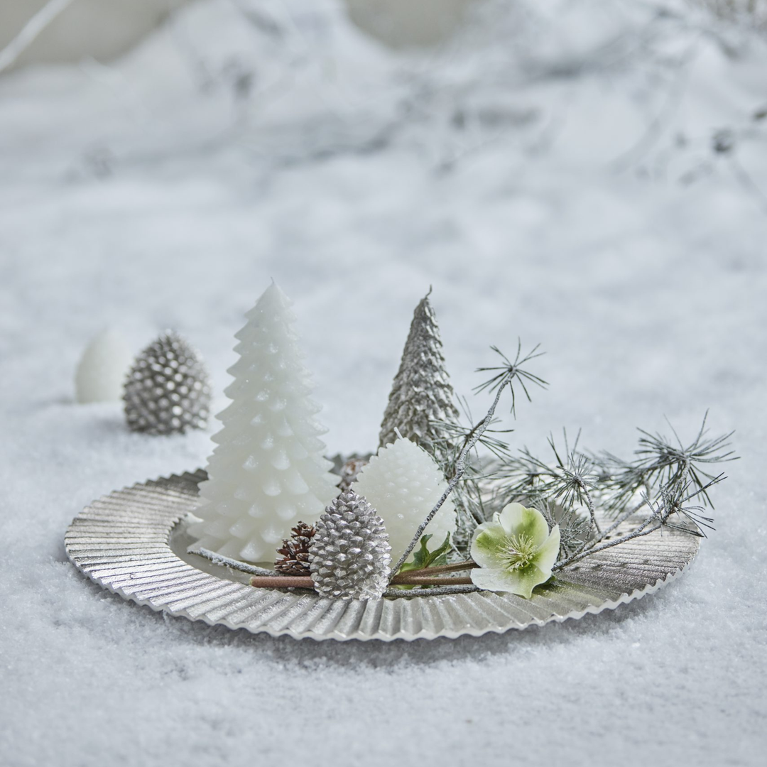 Trelia White Pine Cone Candle – 10.5 cm