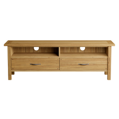 Milton Oak 2 Drawer Wide TV Unit