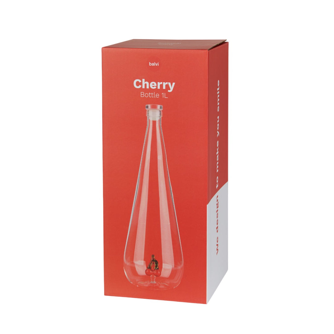 Botanical Cherry Glass Water Bottle