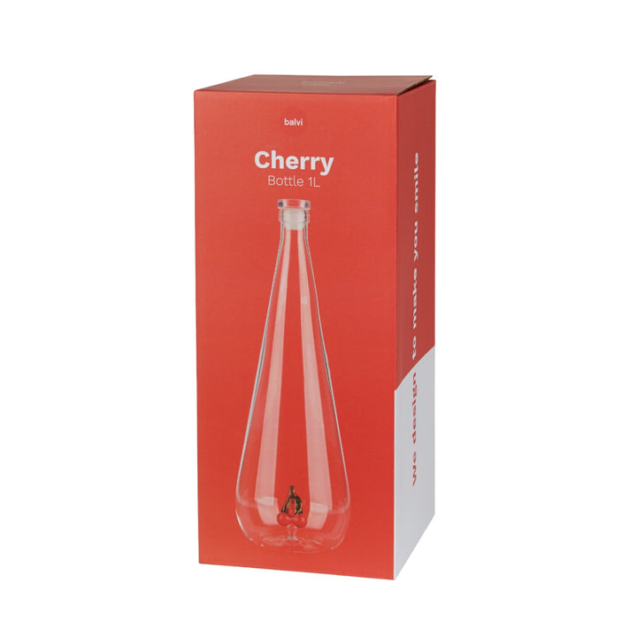 Botanical Cherry Glass Water Bottle