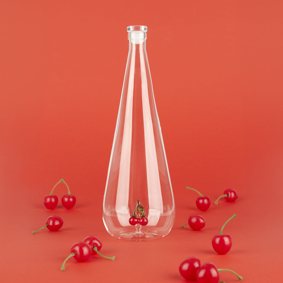 Botanical Cherry Glass Water Bottle