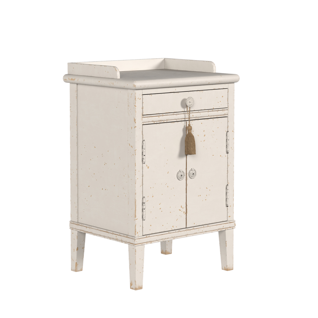 Annaside Antique White 2 Door 1 Drawer Bedside Cabinet