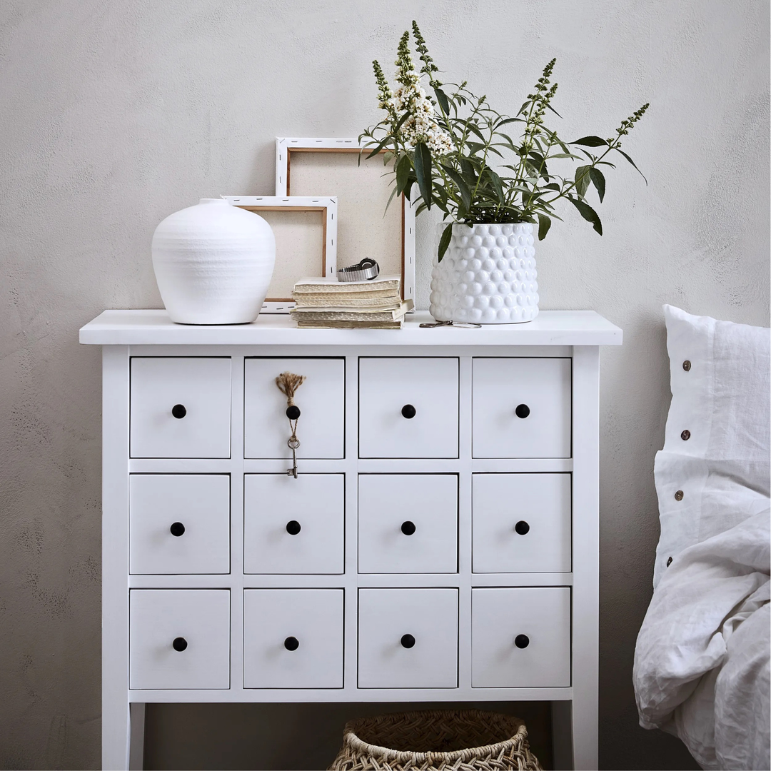 Dotsie White Ceramic Flower Pot