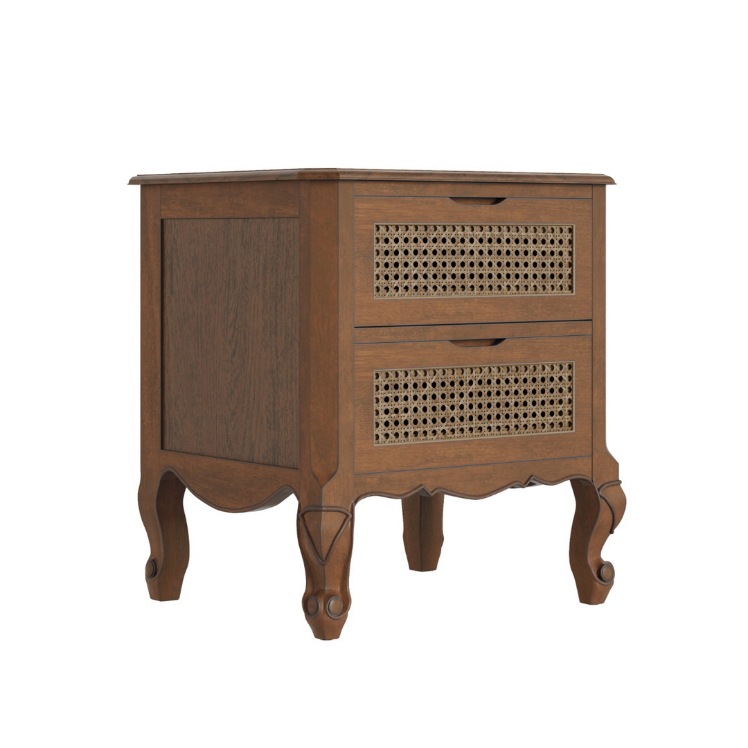 Montpellier Walnut 2 Drawer Bedside Chest