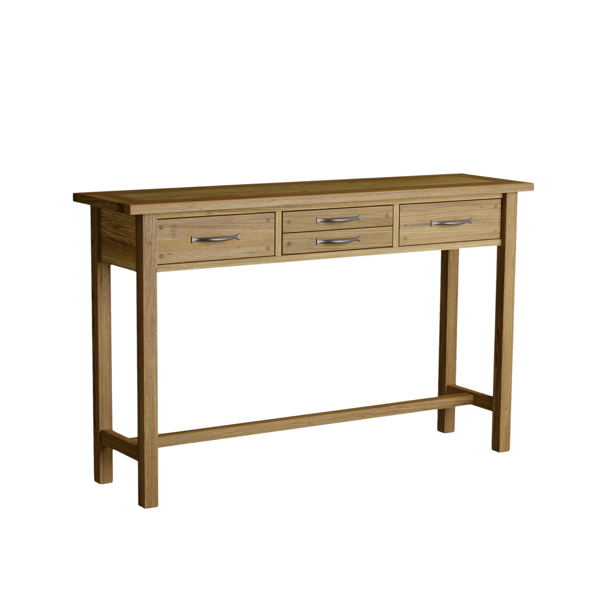 Milton Oak 4 Drawer Console Table