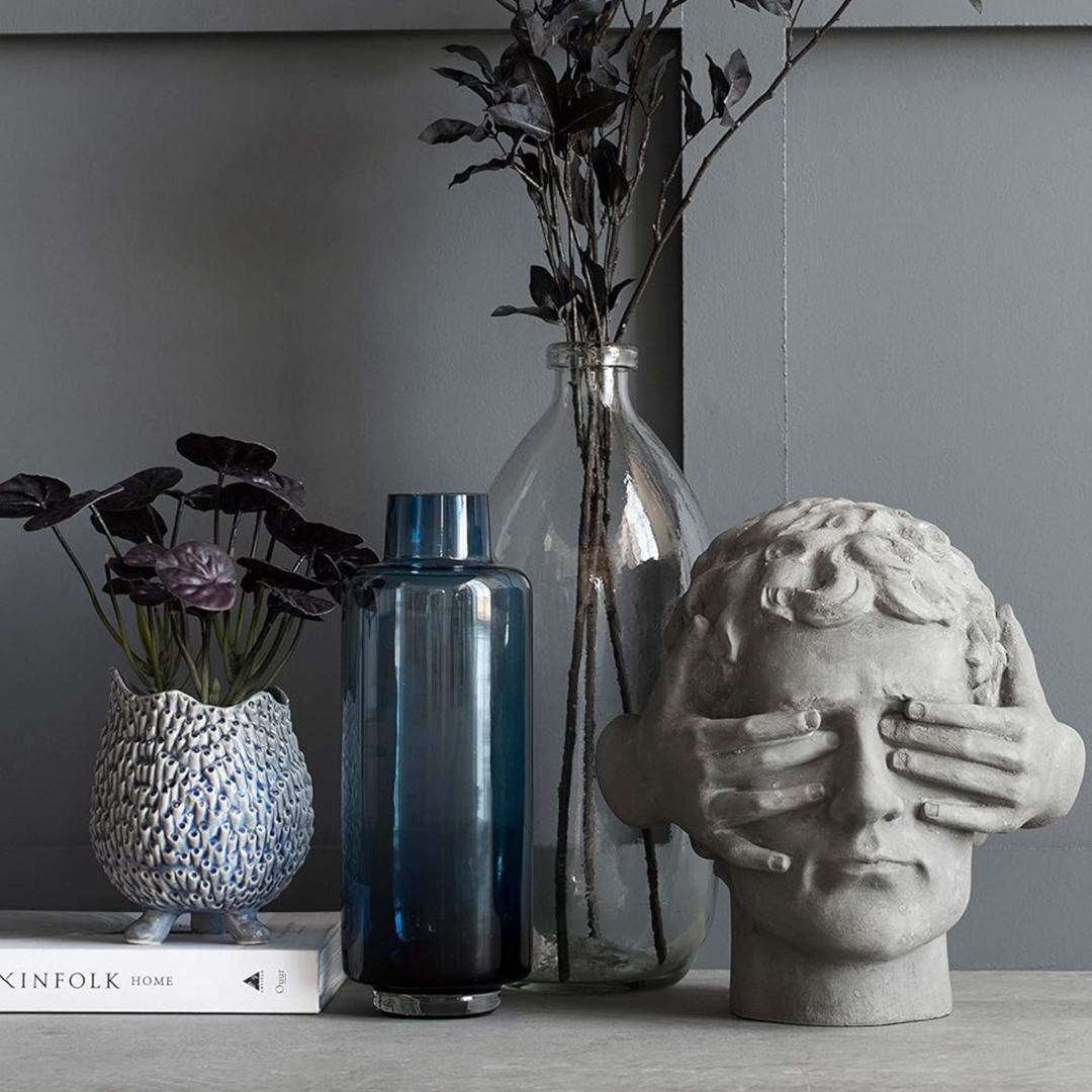 Hedria Mouth-Blown Glass Vase - Sargasso Sea