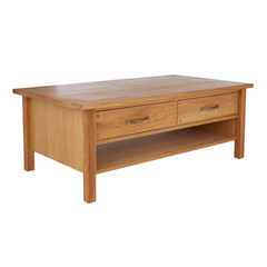 Milton Oak 2 Drawer Coffee Table