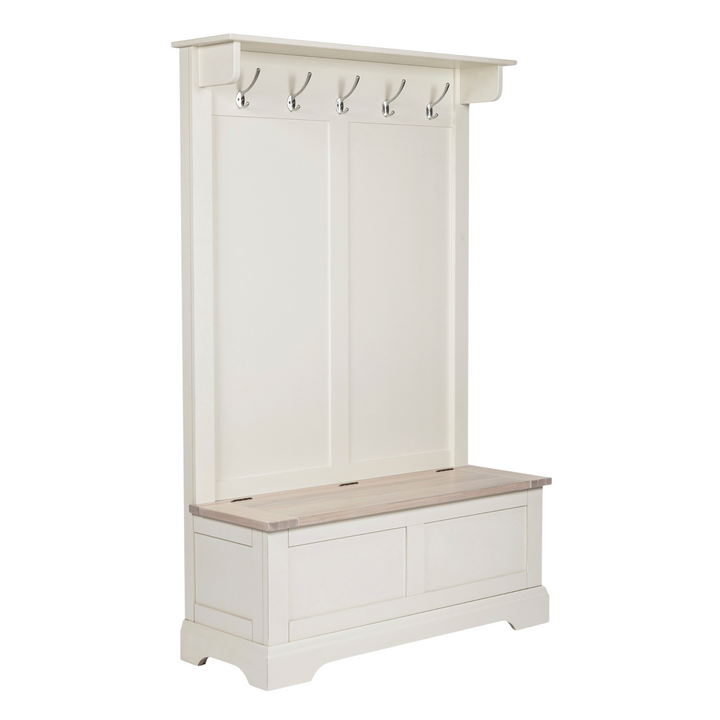 Dorset White Tall Bench with Coat Stand