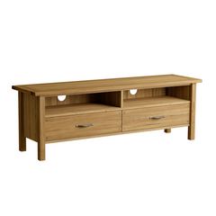 Milton Oak 2 Drawer Wide TV Unit