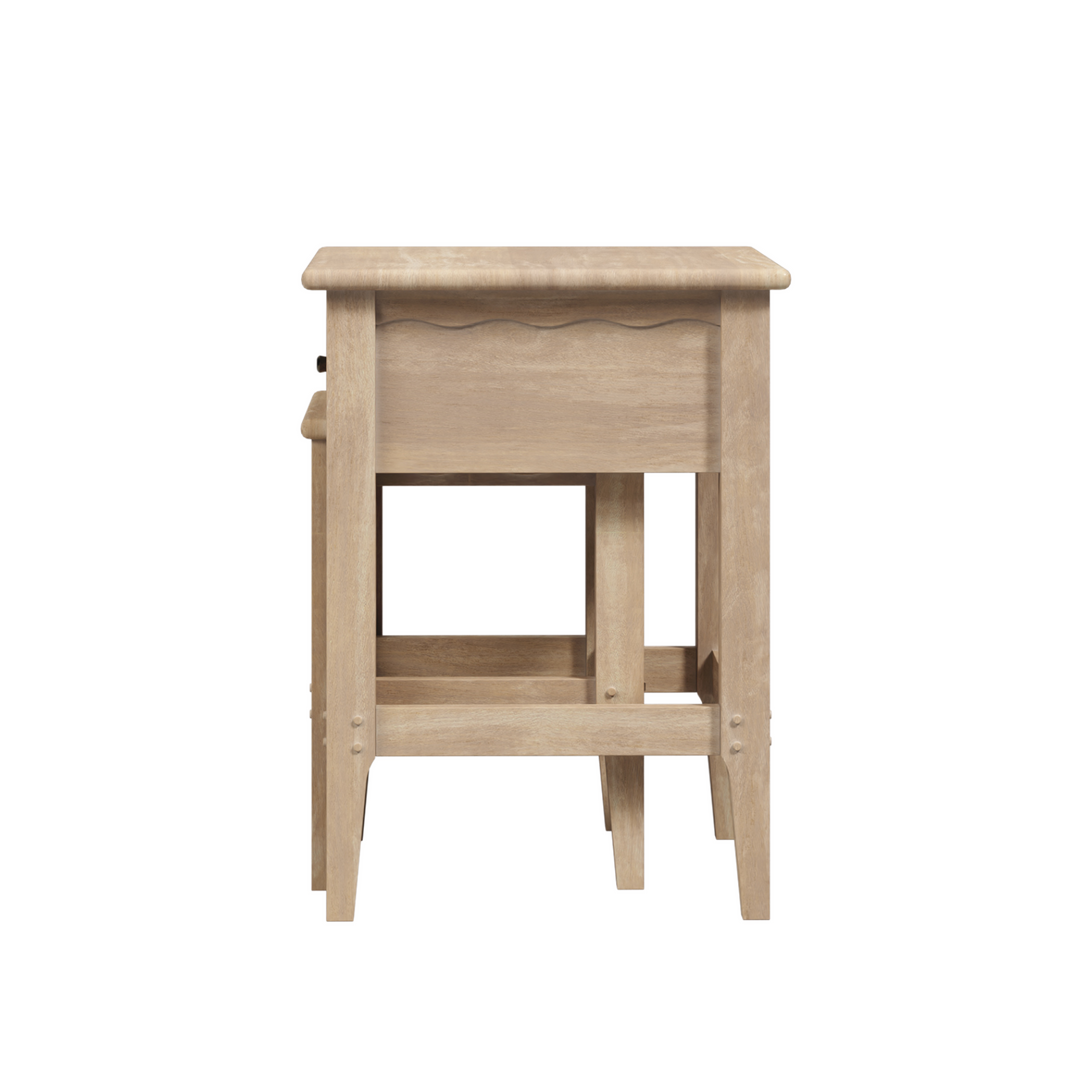 Calford Washed Oak 1 Drawer Nest of Tables