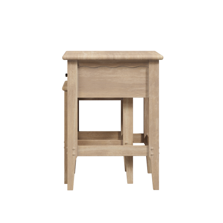 Calford Washed Oak 1 Drawer Nest of Tables