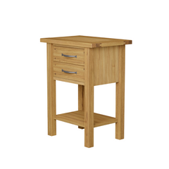 Milton Oak 2 Drawer Side Table
