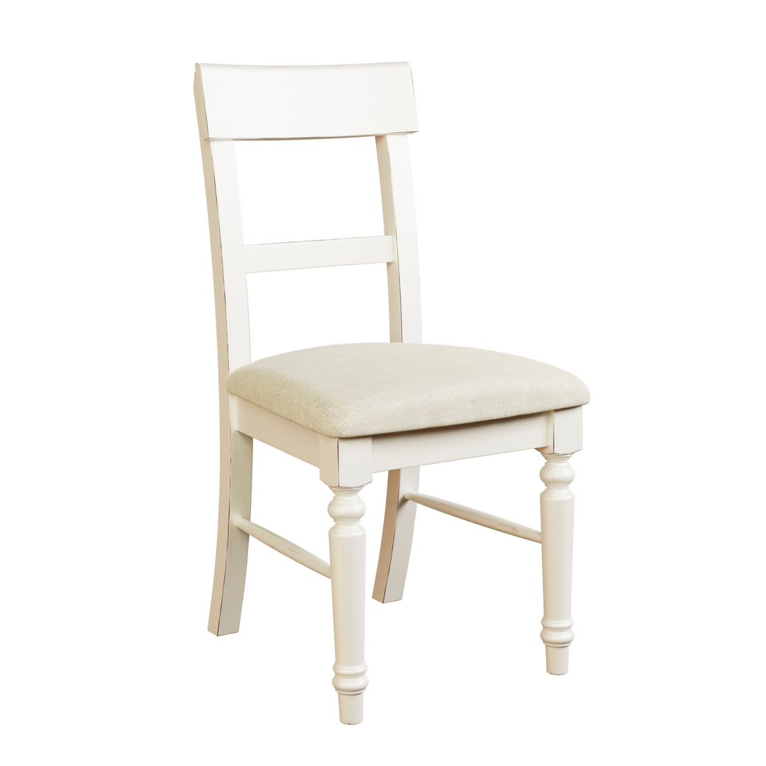 Dorset White Pair of Upholstered Dining Chairs