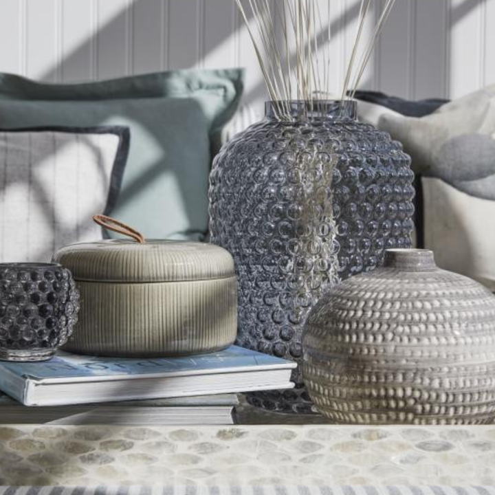 Dorinia Dark Grey Glass Vase – 29 cm