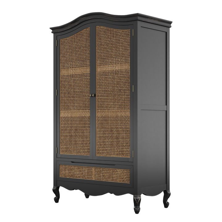 Montpellier Black 2 Door 1 Drawer Wardrobe