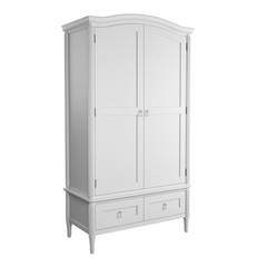 Bramford White Washed Oak 2 Door 2 Drawer Wardrobe