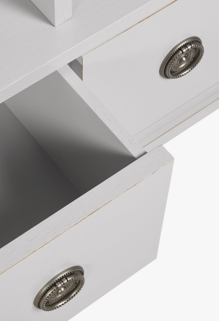 Henshaw 2 Drawer Double Bookcase (Pale Steel)