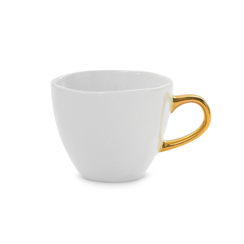 Good Morning Stoneware Cup with Gold Handle