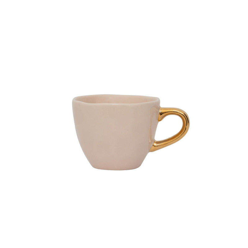 Good Morning Stoneware Cup with Gold Handle