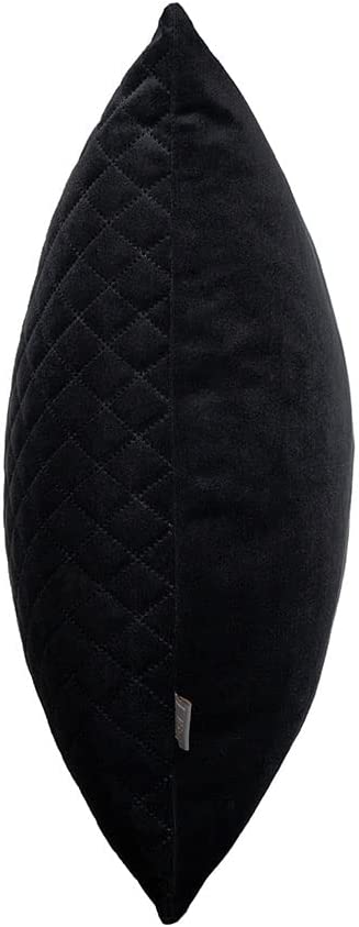 Erin Black Diamond Geometric Quilted Cushion - 50 x 50 cm