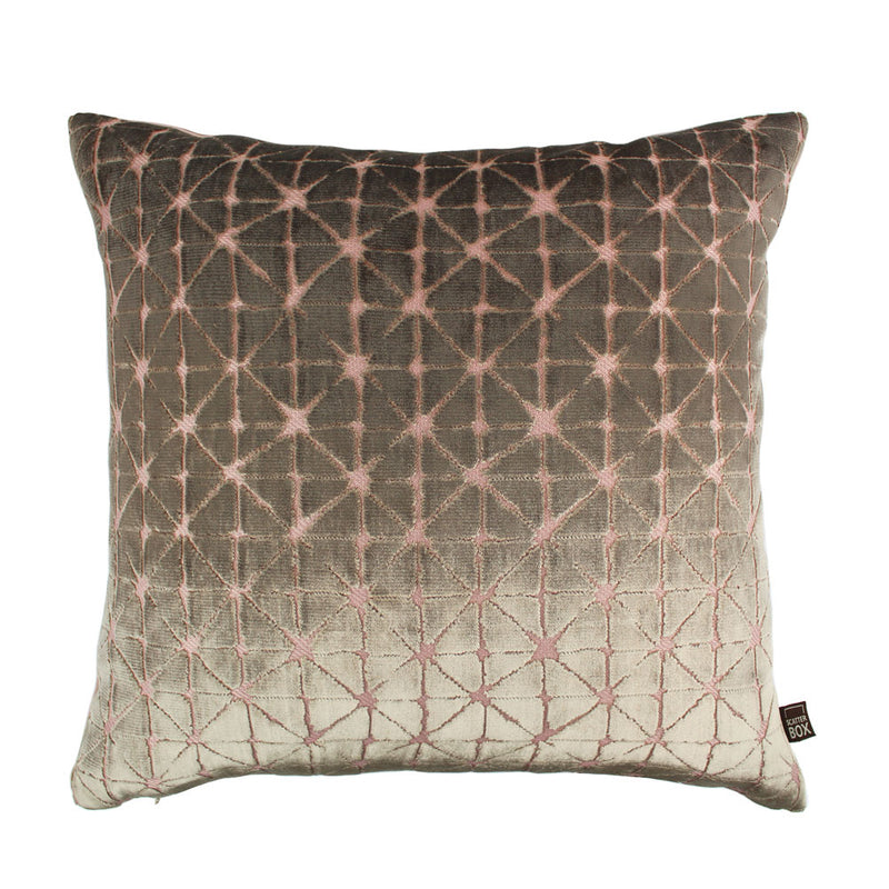 Jasper Diamond Blush & Mink Velvet Cushion - 43 x 43 cm