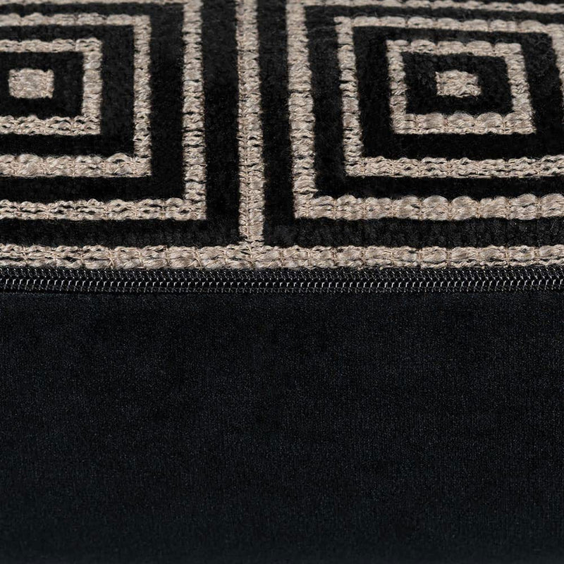 Mosaic Geometric Black Woven Cushion - 43 x 43 cm