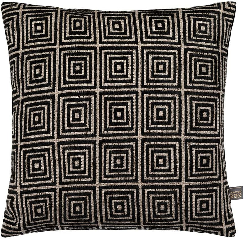 Mosaic Geometric Black Woven Cushion - 43 x 43 cm