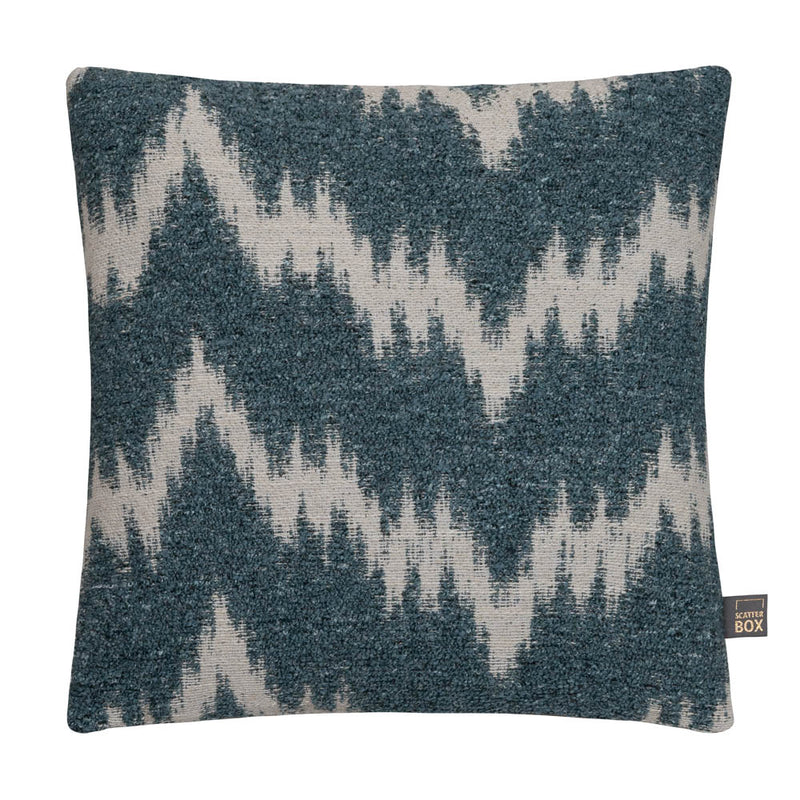 Oscar Blue Chevron Woven Cushion - 43 x 43 cm