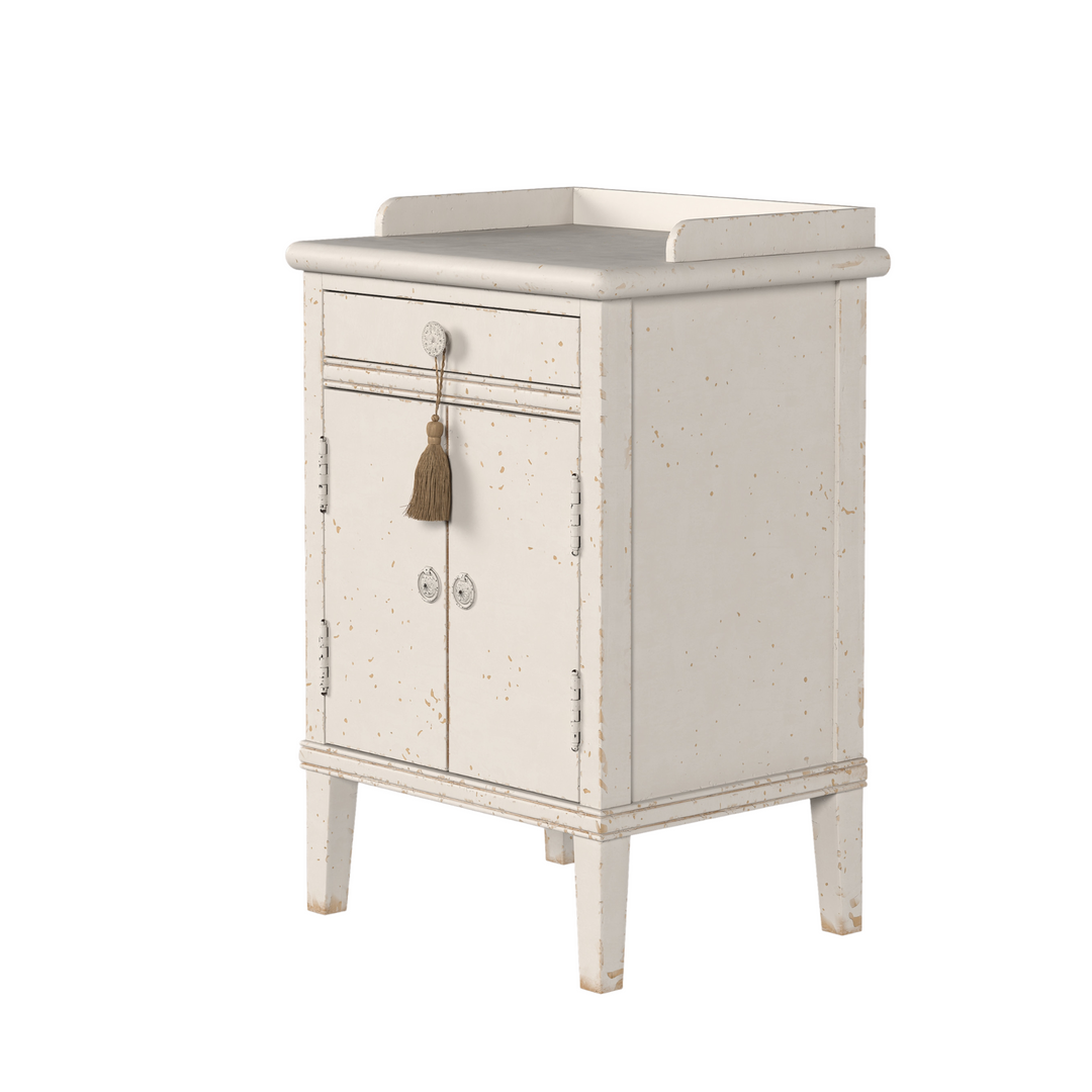 Annaside Antique White 2 Door 1 Drawer Bedside Cabinet