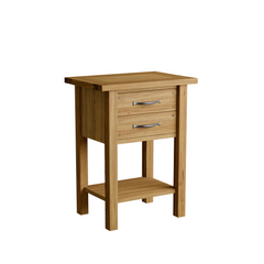Milton Oak 2 Drawer Side Table