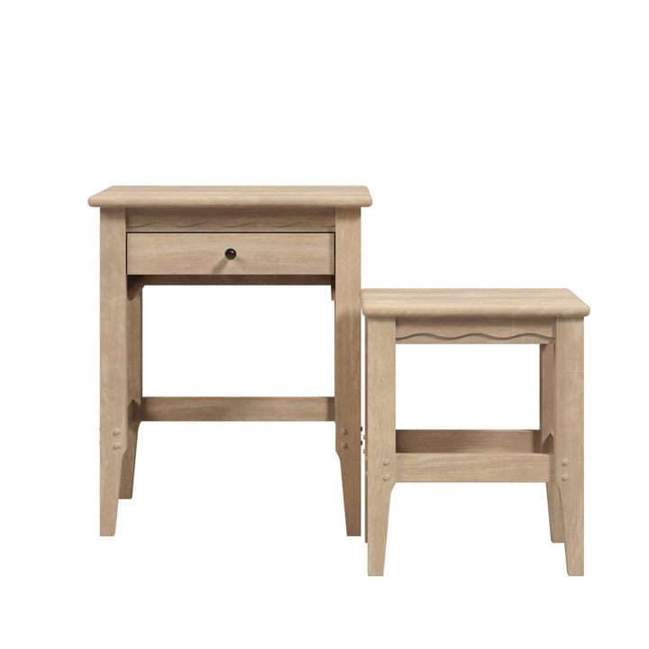 Calford Washed Oak 1 Drawer Nest of Tables