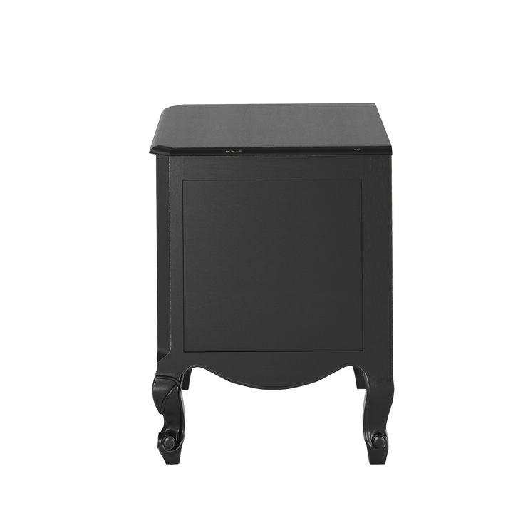 Montpellier Black 2 Drawer Bedside Chest