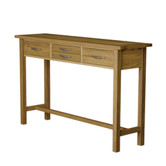Milton Oak 4 Drawer Console Table