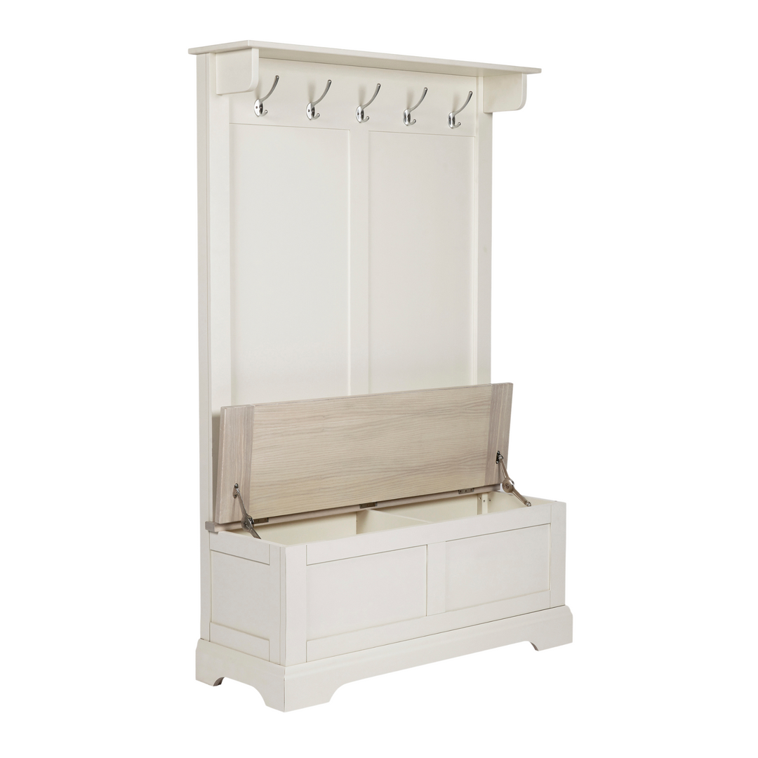 Dorset White Tall Bench with Coat Stand