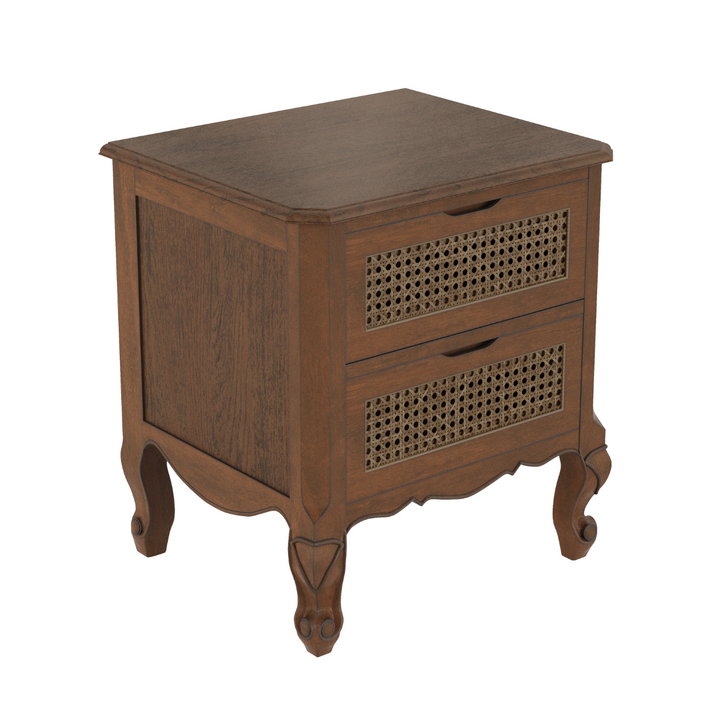 Montpellier Walnut 2 Drawer Bedside Chest
