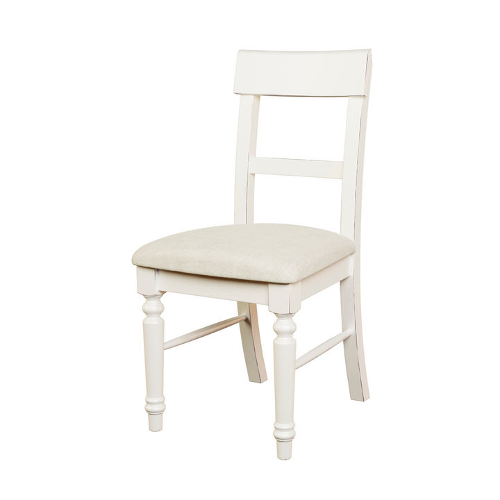 Dorset White Pair of Upholstered Dining Chairs