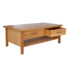 Milton Oak 2 Drawer Coffee Table