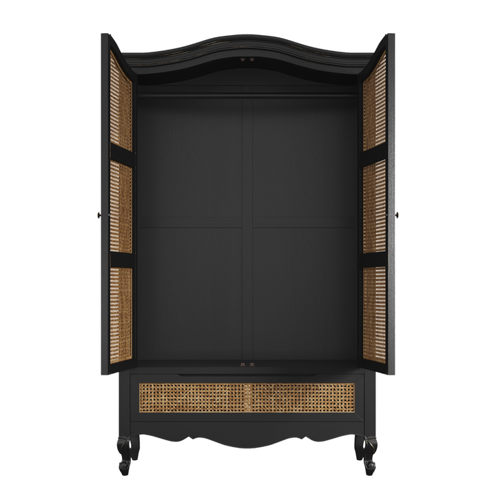 Montpellier Black 2 Door 1 Drawer Wardrobe