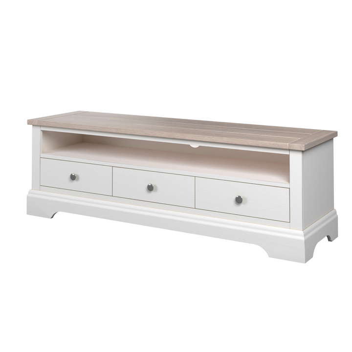 Dorset White 3 Drawer Wide TV Unit