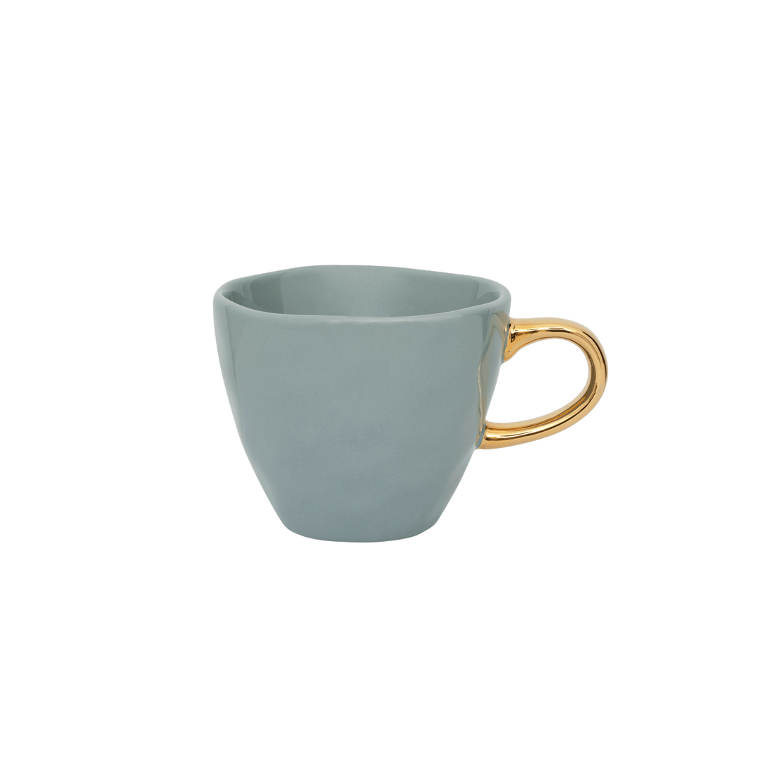 Good Morning Stoneware Cup with Gold Handle