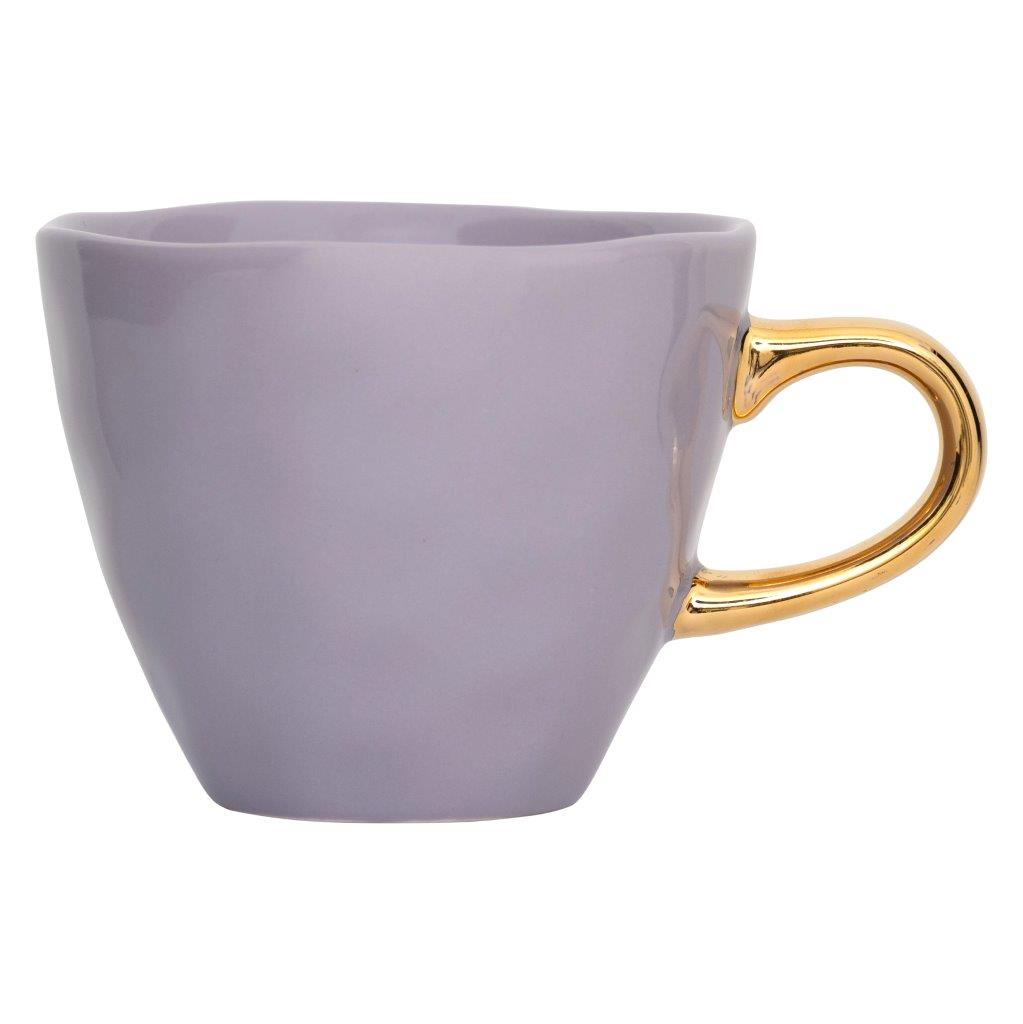 Good Morning Stoneware Cup with Gold Handle