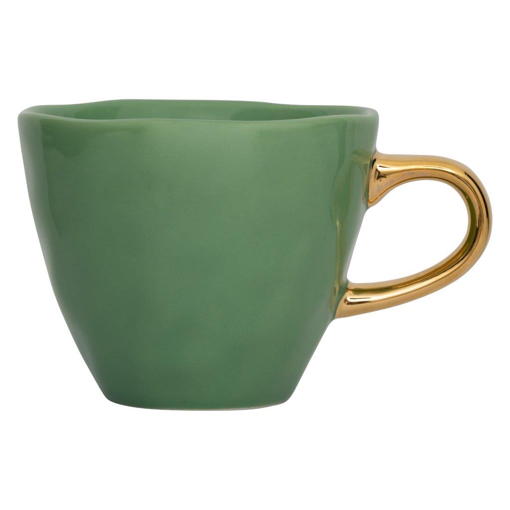 Good Morning Stoneware Cup with Gold Handle