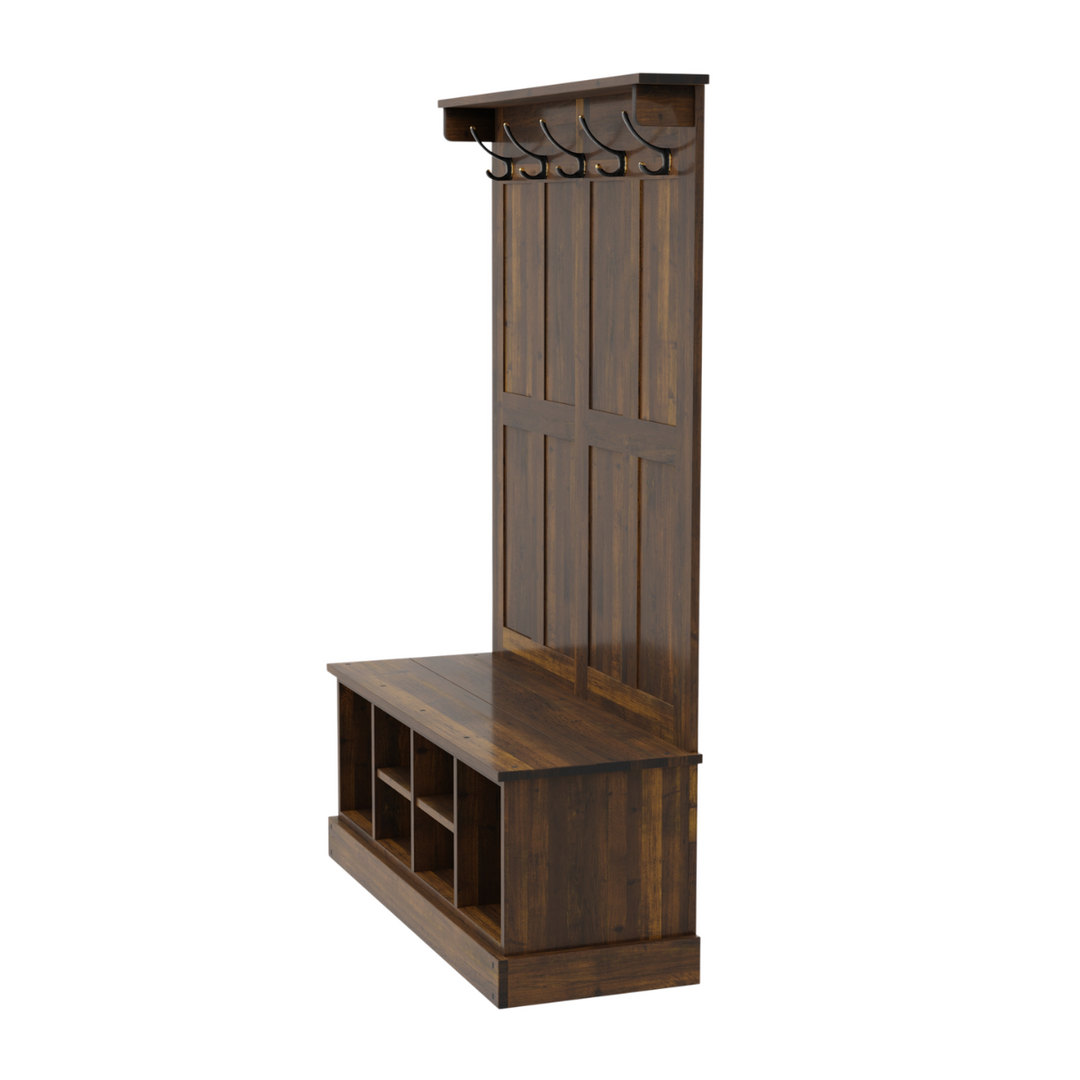 Garrat Tall Bench with Coat Rack