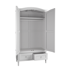 Bramford White Washed Oak 2 Door 2 Drawer Wardrobe